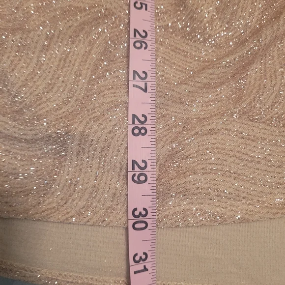 B. Darlin beige/gold glitter dress. Size XL. Spaghetti straps. - Picture 6 of 11